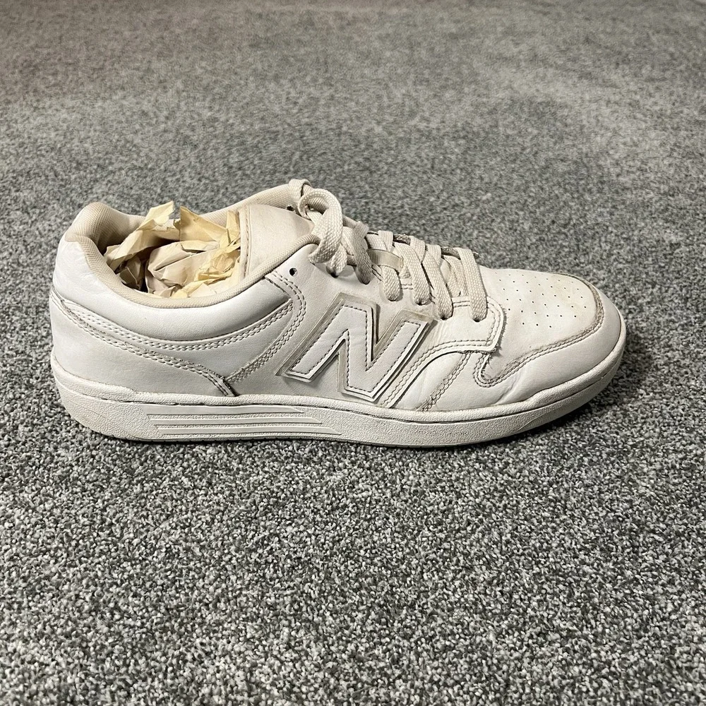 New Balance 480 White Leather Low Top Sneakers Men's Size 12 BB480L3W